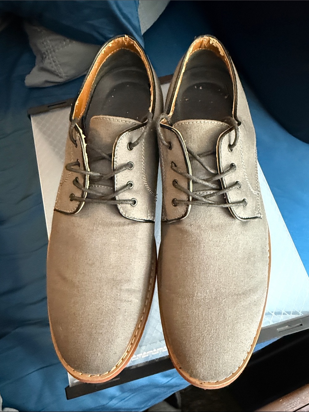 St. John's Bay Gray Canvas Derby Shoes
